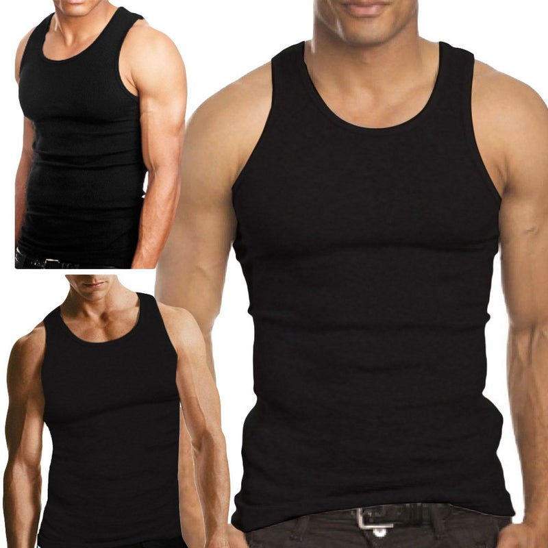 Falari 3 Pack Men's A-Shirt Tank Top Gym Workout Undershirt (Slim & Muscle Fit ONLY) - Black XL - Image 2